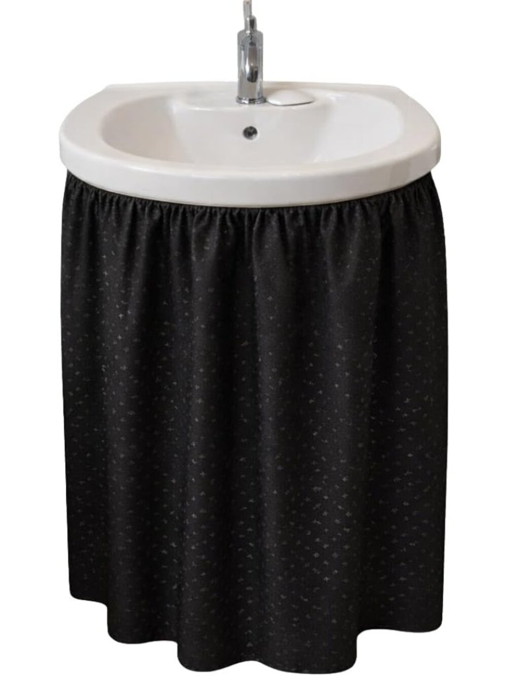 Diamond Stitch Fabric Bathroom Sink Skirt Utility Sink Waterproof Fits Standard
